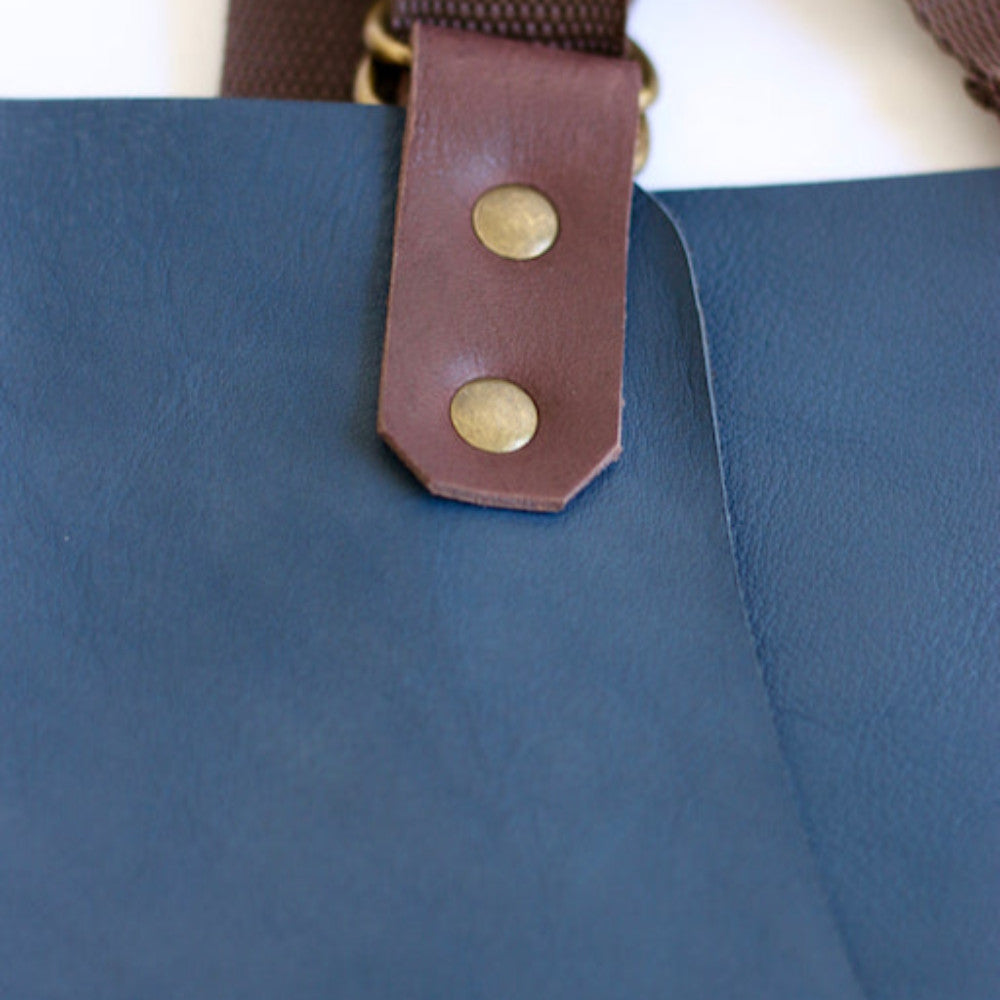 Navy Leather Apron