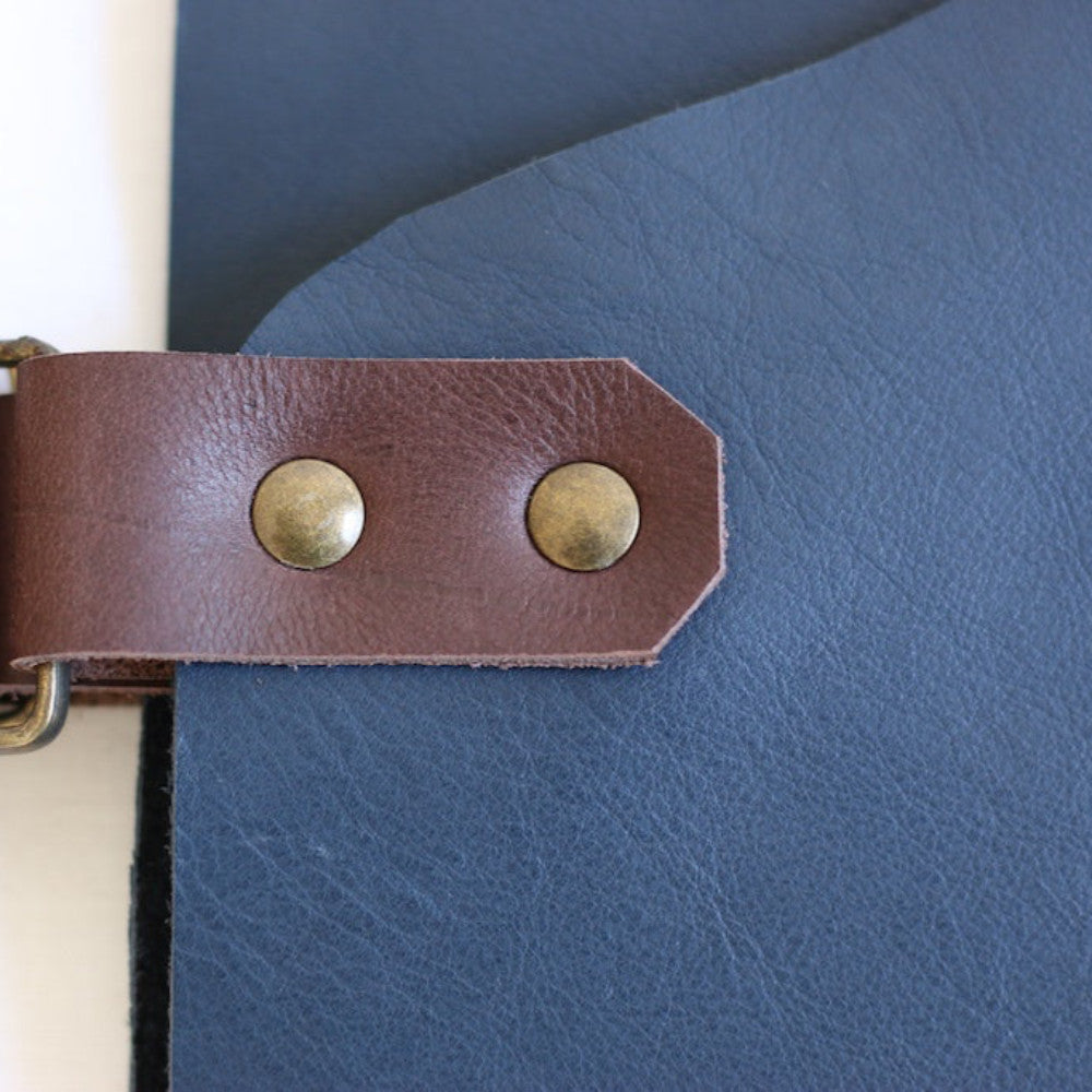 Navy Leather Apron