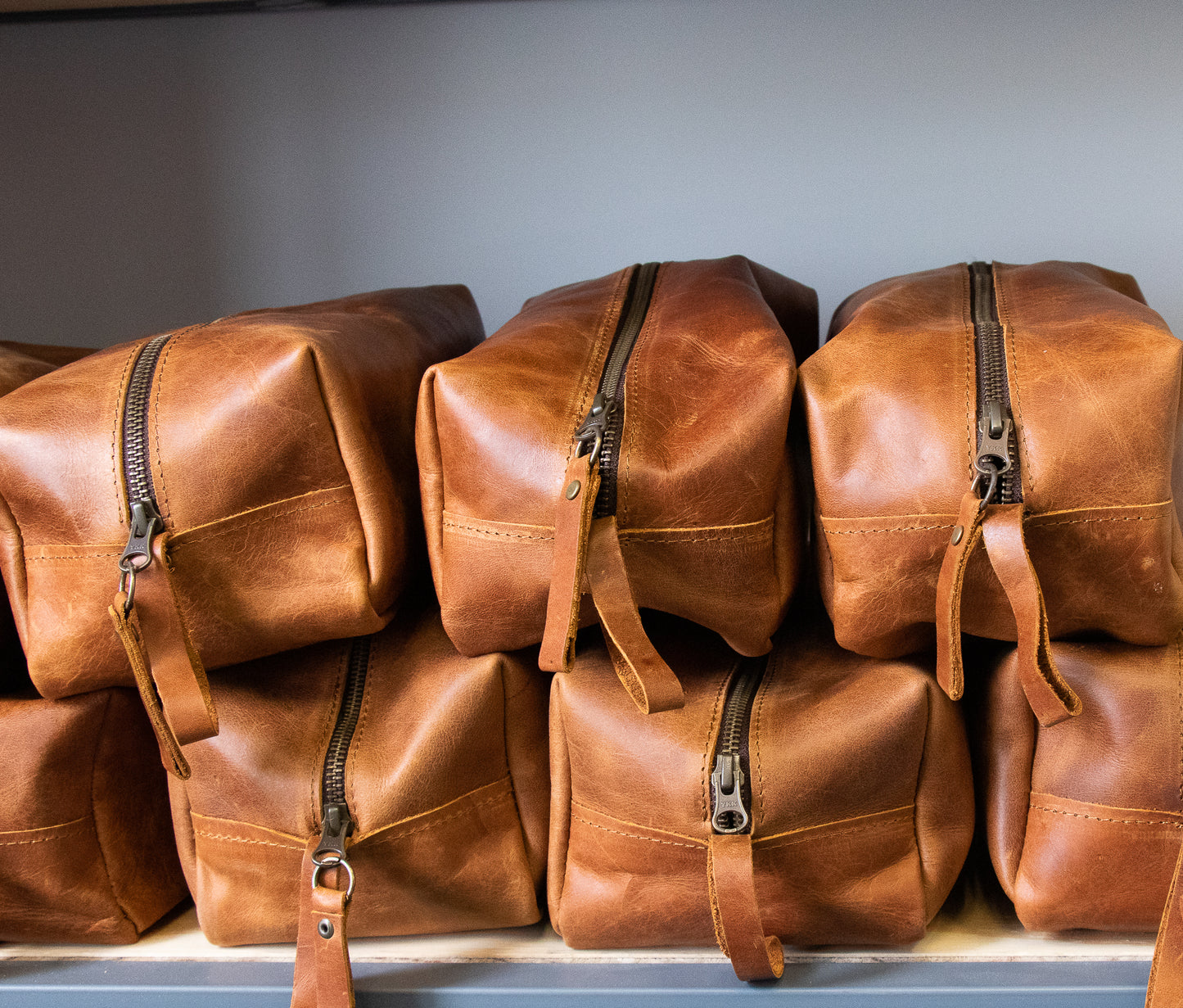 Leather toiletry bags