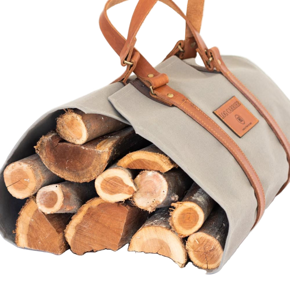 Log Carrier -  Wax Coated Grey