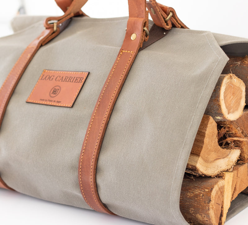 Log Carrier -  Wax Coated Grey