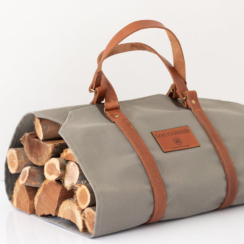 Log Carrier -  Wax Coated Grey