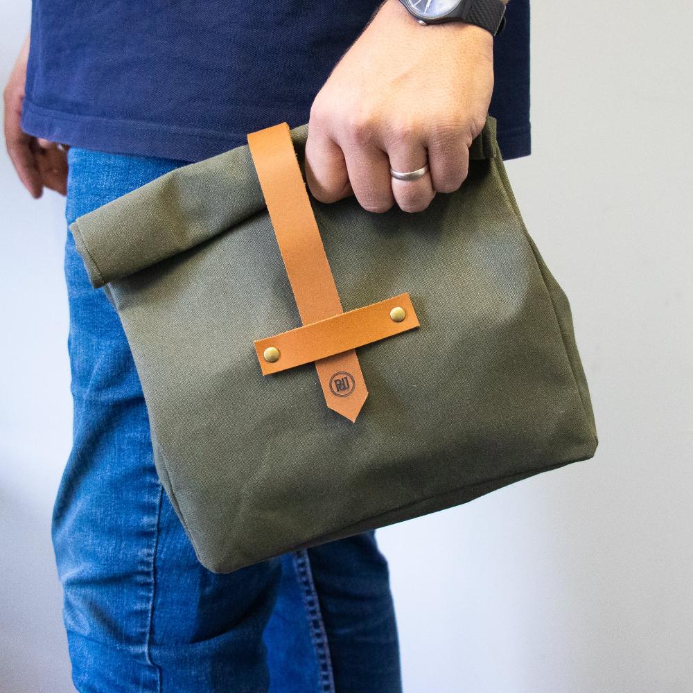 Canvas and Leather Lunch bag