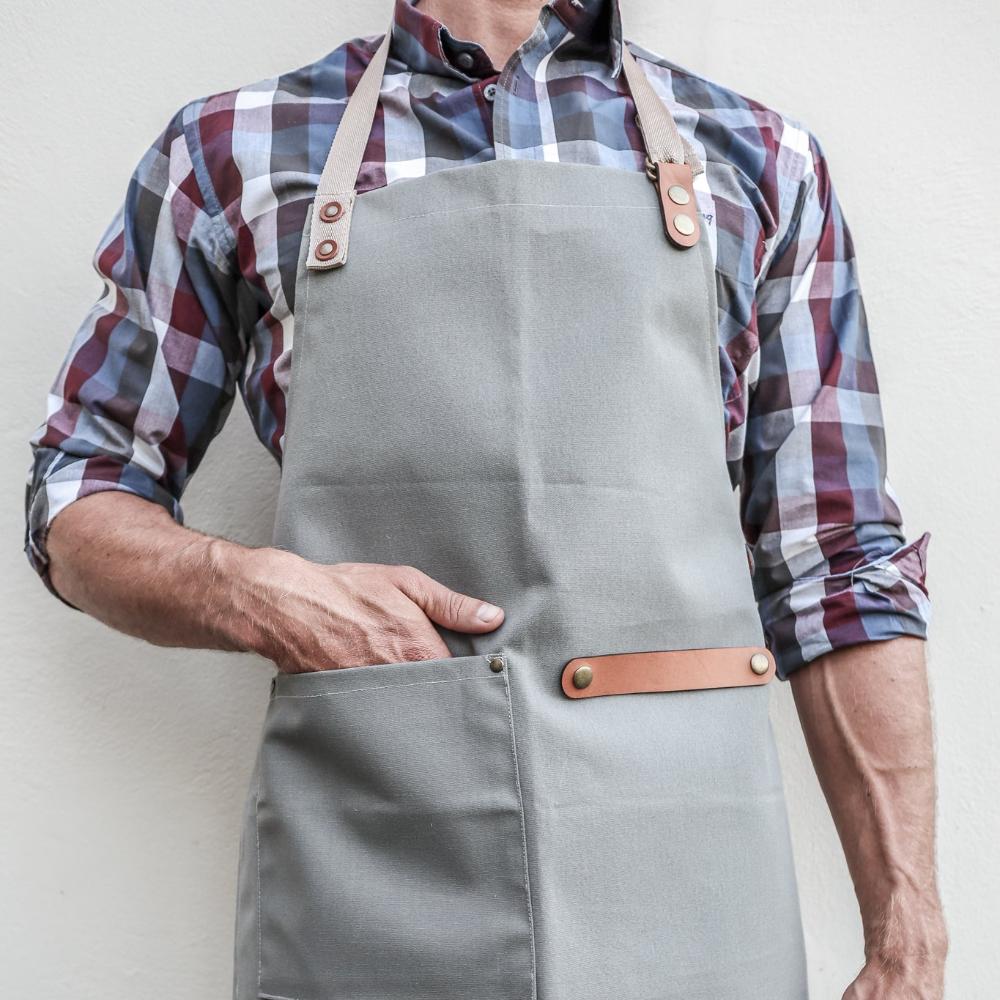 Canvas and Leather Apron- Wax Coated