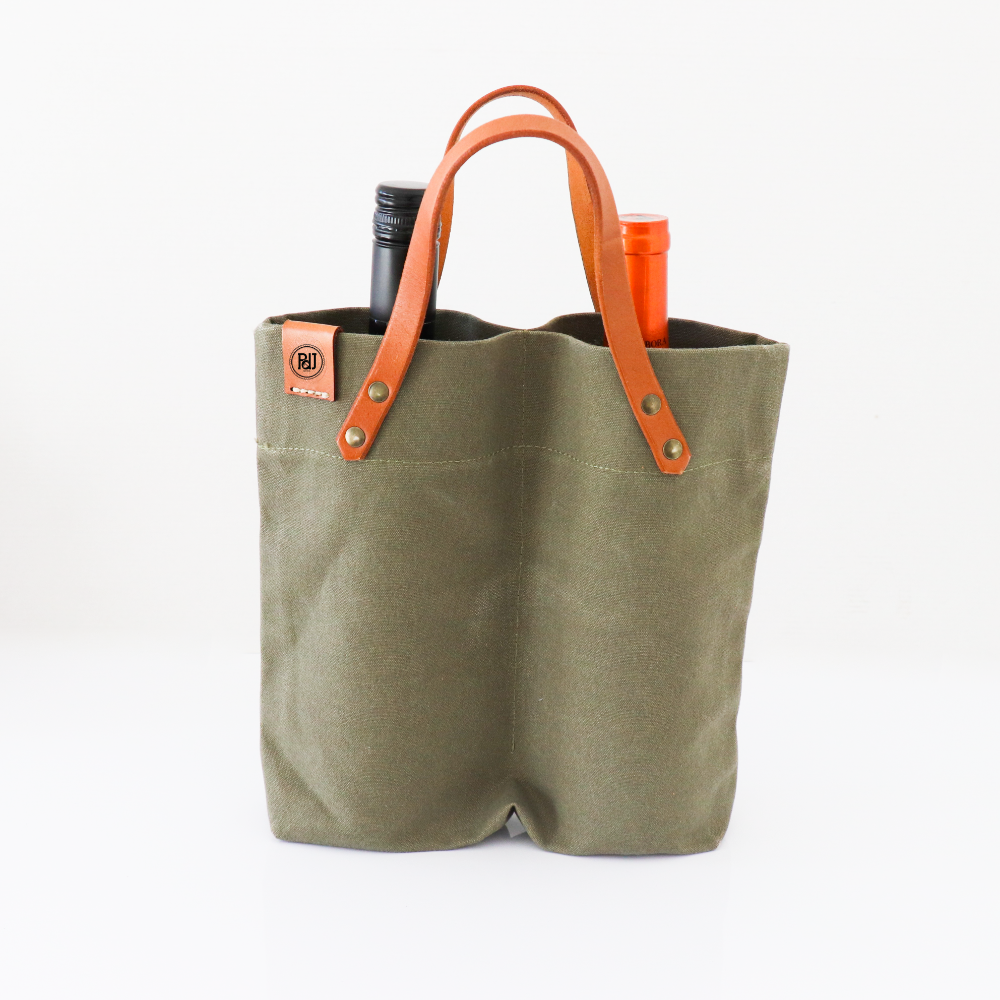 Double Wine Bag - Olive Green