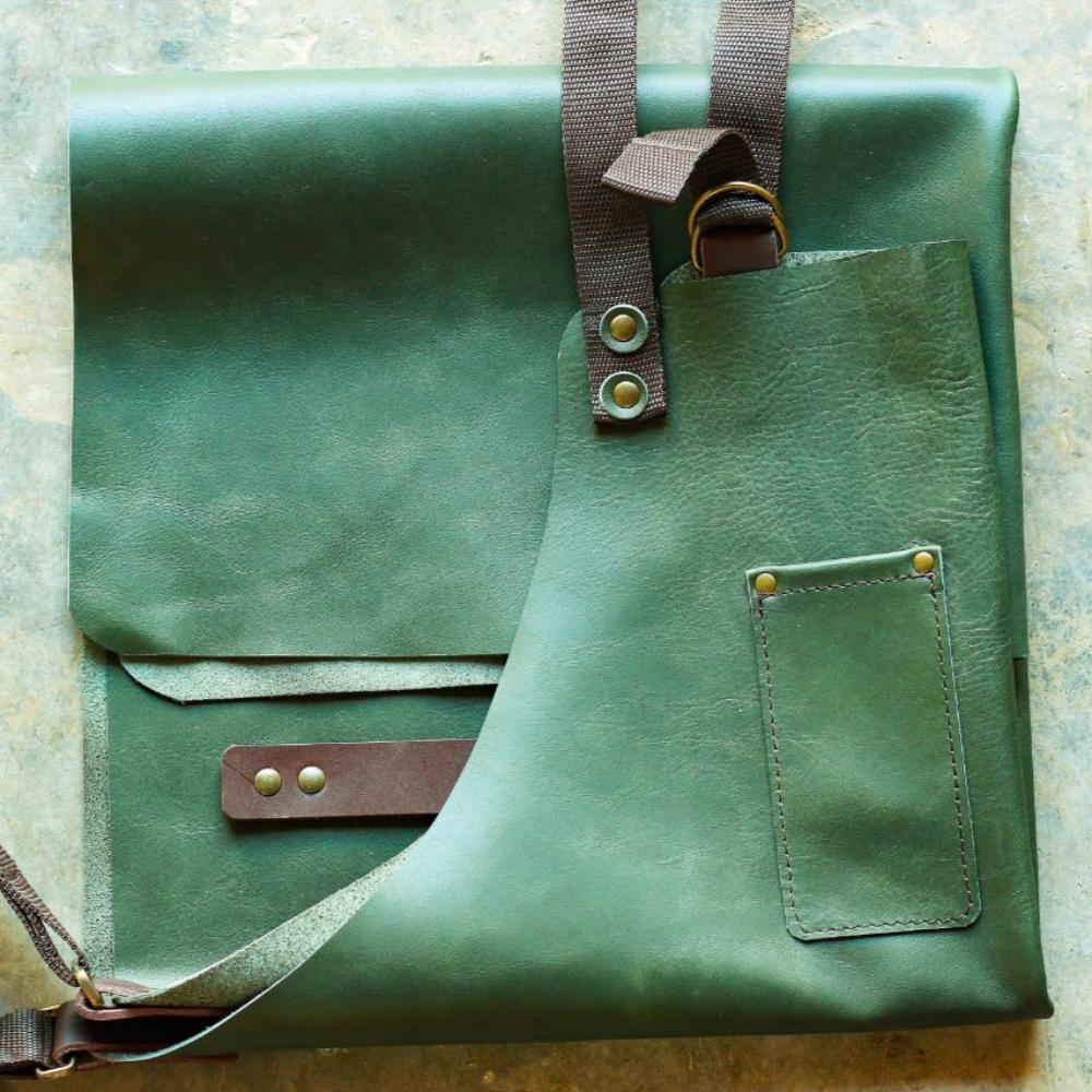 Moss Green Leather Apron